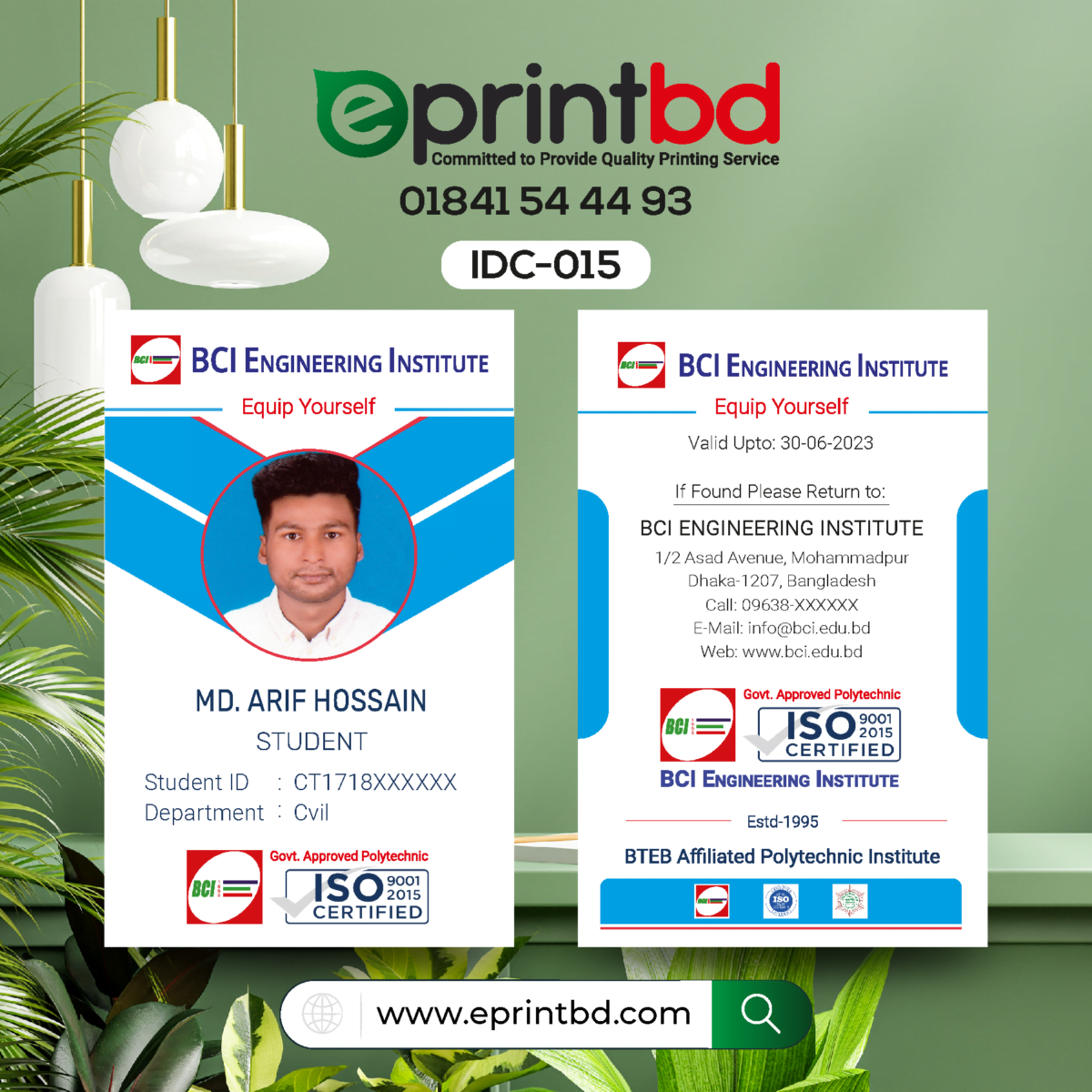 Plastic Id Card Design In Bangladesh Eprint Bd 1189